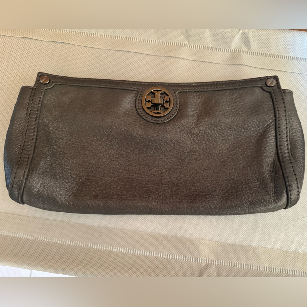 Tory Burch Glitter Framed Deco Rivet Clutch